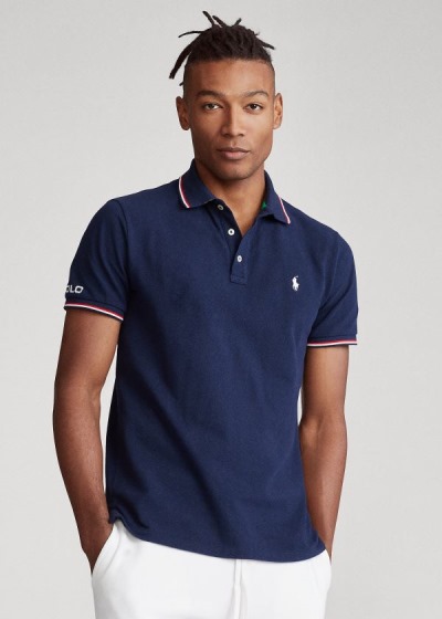 Polos Polo Ralph Lauren Hombre Azul Marino - Custom Slim Fit Mesh - MHWZS9108